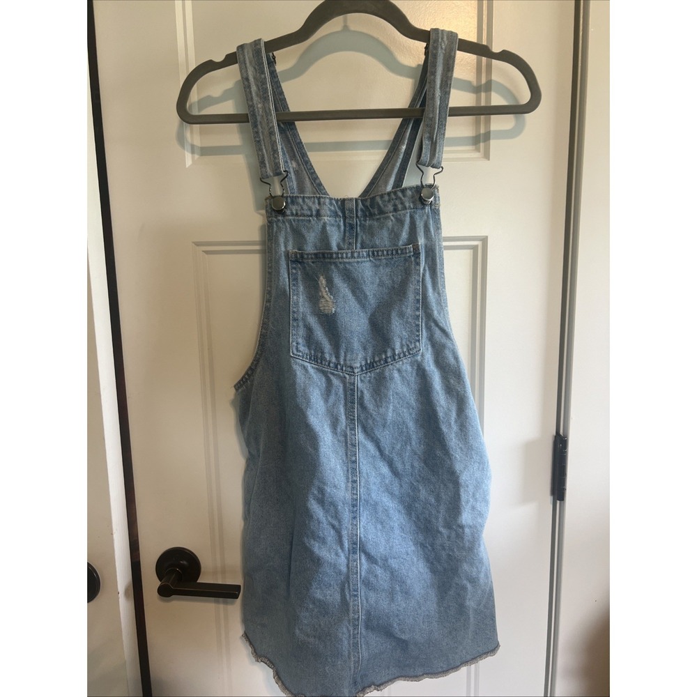 Dari Overall Romper Dress‎ Women's Medium Blue Denim Mini Skirt